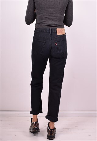 LEVI'S 501 WOMENS VINTAGE JEANS W29 L30 NAVY BLUE 90'S