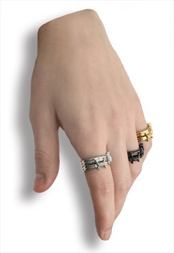 Barbed Wire Ring Black