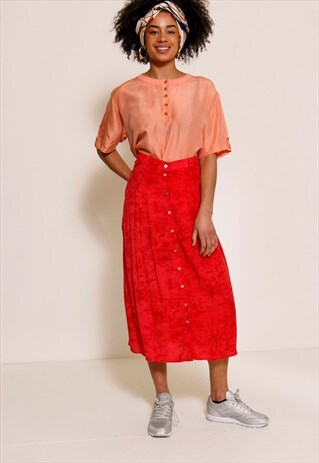 VINTAGE 90'S RED BUTTON UP SKIRT