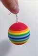 rainbow squash ball weird unisex dangly festival earrings