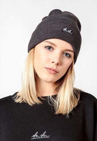 BEANIE LONG CHARCOAL