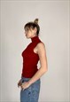 VINTAGE 90S KNITTED VEST WITH HIGH NECK