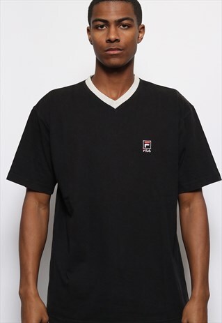 VINTAGE FILA LOGO T-SHIRT BLACK