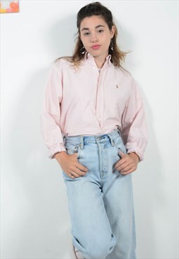Vintage 90s Ralph Lauren Striped Shirt in Pink