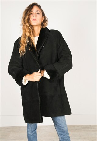 VINTAGE 80S WINTER SHEEPSKIN COAT / R002