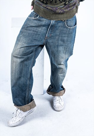 VINTAGE LEVI'S 569 JEANS IN BLUE DENIM