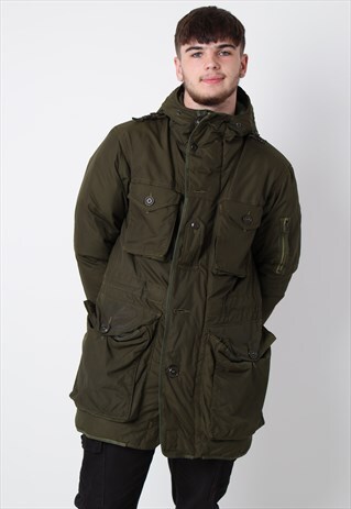 VINTAGE RALPH LAUREN PARKA JACKET COAT IN GREEN MEDIUM
