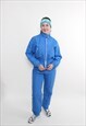 VINTAGE 90S WOMENS SKI JUMPSUIT RETRO BLUE ONE-PIECE SKISUIT