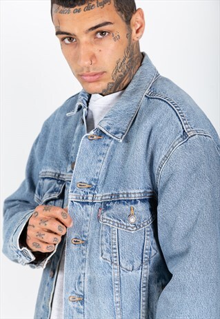 VINTAGE 80S ORIGINAL LEVI'S DENIM TRUCKER JACKET / 7502