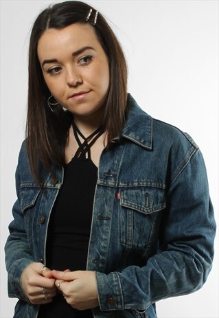 VINTAGE LEVI'S DENIM BUTTON UP JACKET IN BLUE
