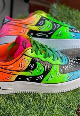 CUSTOMISED AIR FORCE 1S - NEON CARTOON'S