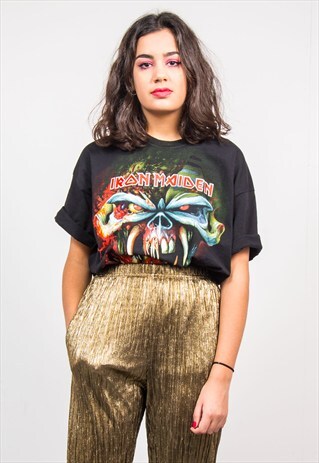 BLACK IRON MAIDEN BAND ROCK T-SHIRT