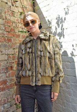Joseph Faux Fur Jacket Vintage Multi-Tonal Cropped Designer