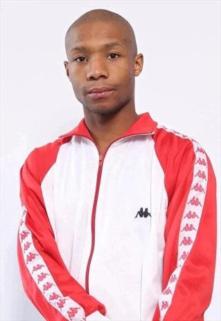 VINTAGE KAPPA TAPE LOGO BIG SPELL OUT LOGO TRACK JACKET