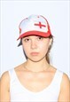 VINTAGE 90S ENGLAND DAD CAP IN RED / WHITE