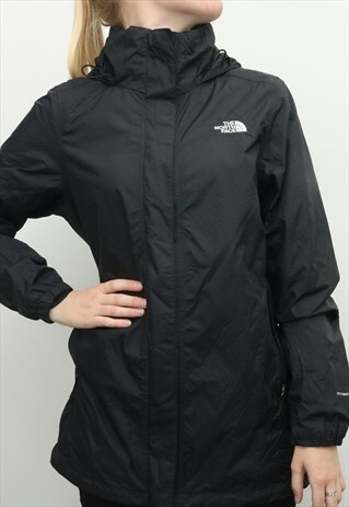 THE NORTH FACE -BLACK HOODED WINDBREAKER - MEDIUM