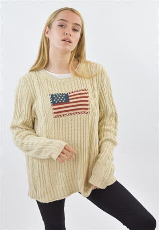 VINTAGE 90S OFF WHITE RALPH LAUREN SWEATER