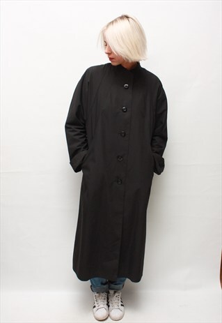 VINTAGE 80' CLASSIC BLACK COAT WITH BUTTONS
