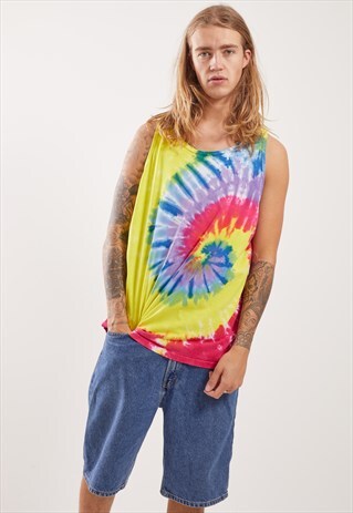 VINTAGE TIE DYE FESTIVAL VEST