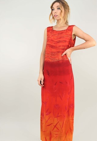 VINTAGE 90S PATTERNED SUMMER MAXI DRESS