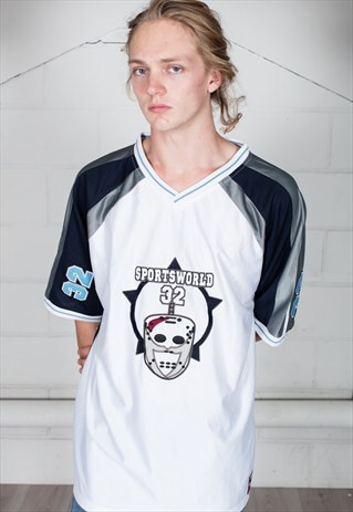 VINTAGE SPORTSWORLD 32 WHITE UNISEX JERSEY
