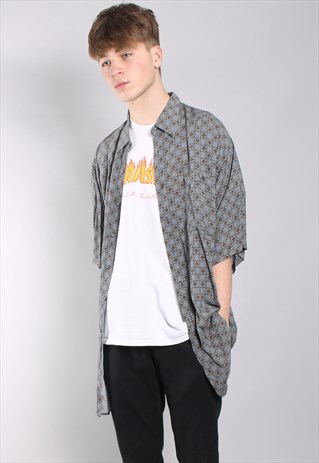 VINTAGE ABSTRACT CRAZY PATTERN SHIRT