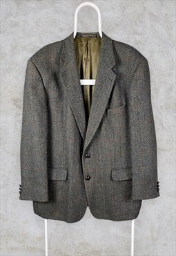 Vintage St Michael Tweed Blazer Jacket Pure New Wool Large