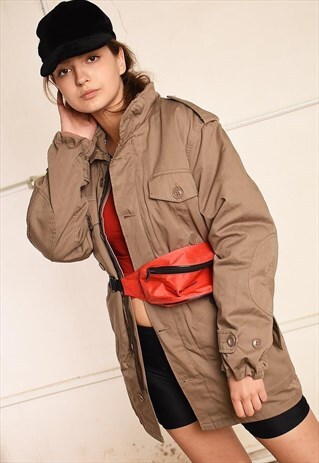90'S RETRO DENIM MILITARY STYLE FESTIVAL GARM PARKA JACKET