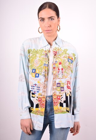 MOSCHINO WOMENS VINTAGE SHIRT XS MULTI 90'S