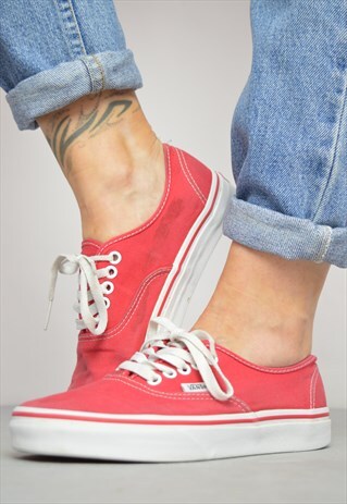 VINTAGE 90S VANS RED SKATE SHOES TRAINERS SNEAKERS PREPPY