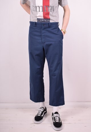 MENS VINTAGE TROUSERS W34 L26 BLUE 90S