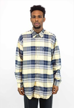 Vintage Long Sleeve Check Nautica Shirt in Yellow, Size L