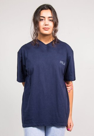 VINTAGE 90'S FILA NAVY T-SHIRT