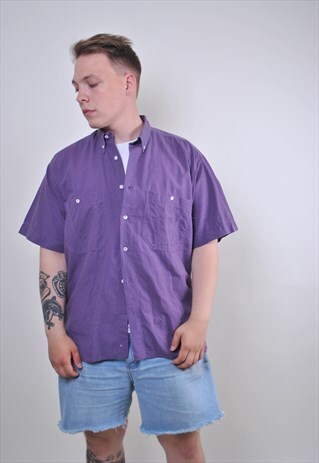 90S PURPLE MINIMALIST WORK SHIRT, SIZE L