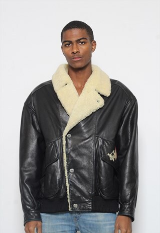 VINTAGE ICEBERG TINTIN LEATHER JACKET