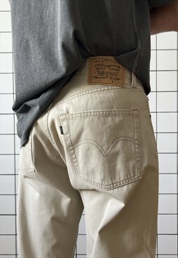 Vintage LEVIS Jeans Denim Pants 80s Beige
