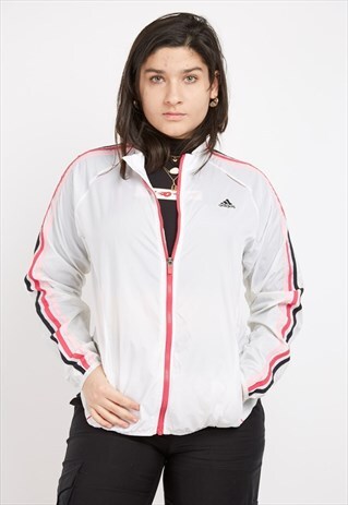 VINTAGE WHITE ADIDAS WATERPROOF JACKET