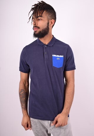 LACOSTE MENS VINTAGE POLO SHIRT MEDIUM BLUE 90'S