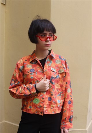 VINTAGE 90' OLDSCHOOL AMAZING MUTICOLOURED JACKET