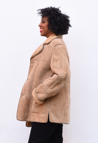 VINTAGE CARAMEL SHEEPSKIN JACKET