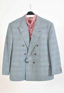 Vintage 90s double breasted checkered blazer jacket