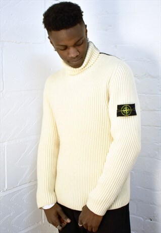 RARE VINTAGE STONE ISLAND POLO NECK JUMPER