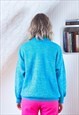 BRIGHT BLUE KNITTED VINTAGE JUMPER