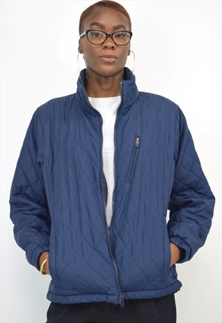 VINTAGE 90S COLUMBIA NAVY QUILTED JACKET