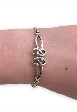 Vintage Silver Bangle Bracelet celtic knot 925 sterling