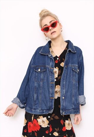 VINTAGE 90S BLUE DENIM OVERSIZED JACKET