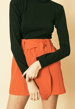 RECORD SKIRT / TIE WAIST MINI SKIRT