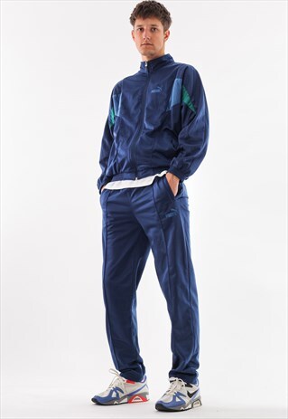 VINTAGE PUMA JACKET AND PANTS 90S NAVY BLUE