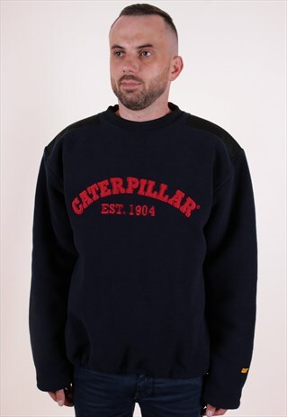 90S VINTAGE CATERPILLAR FLEECE JUMPER AA6662
