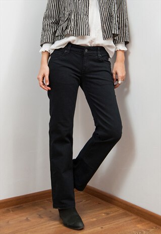 BLACK LEVI'S 570 STRAIGHT CUT JEANS